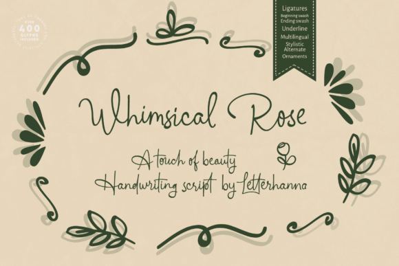 Whimsical Rose: A Flowing Script Typeface for Handmade Designs